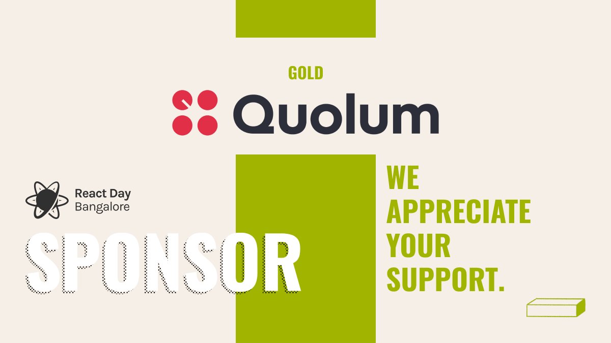 Super excited to announce that <a href="/QuolumHQ/">Quolum</a> joined us as a Gold Sponsor.
