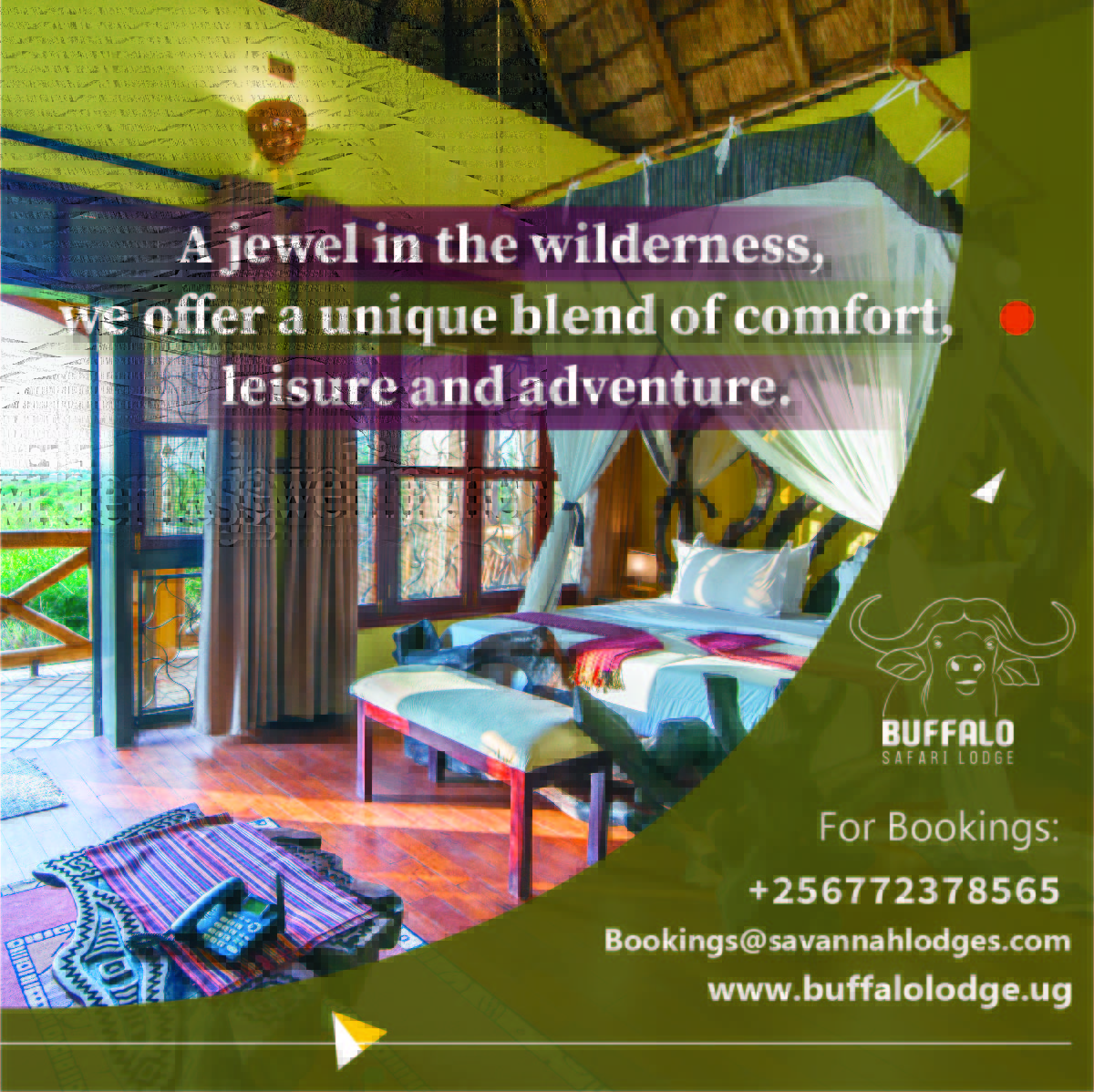 savannah_lodges's tweet photo. A Jewel in the wilderness, we offer a unique blend of #comfort, #leisure and #advetnure.
#VisitBuffalo #travel #Safari #PlacetoStay #Accommodation #VisitUganda #Uganda https://t.co/kk99BIHjs0