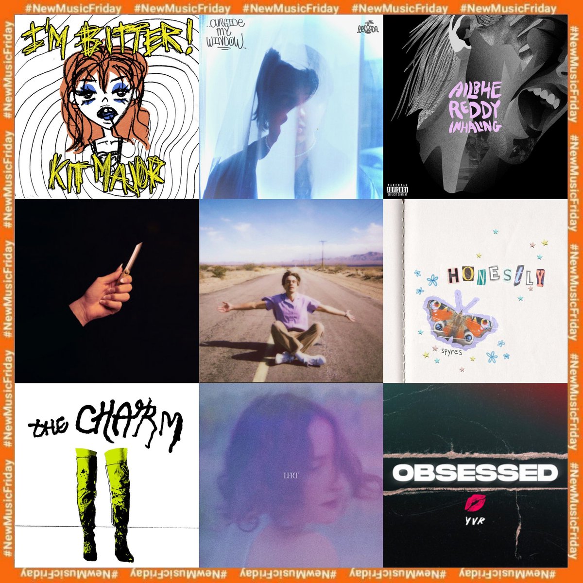 #NewMusicFriday

▪️Kit Major - I'm bitter!
▪️Estrada (<a href="/estrada_foo/">estrada</a>) - outside my window
▪️Ailbhe Reddy - inhaling
▪️DUELS - broken blades
▪️Chris Wills - I won't be taken
▪️Spyres - honestly
▪️Body Type - the charm
▪️A.O. Gerber - looking for the right things
▪️YVR - obsessed