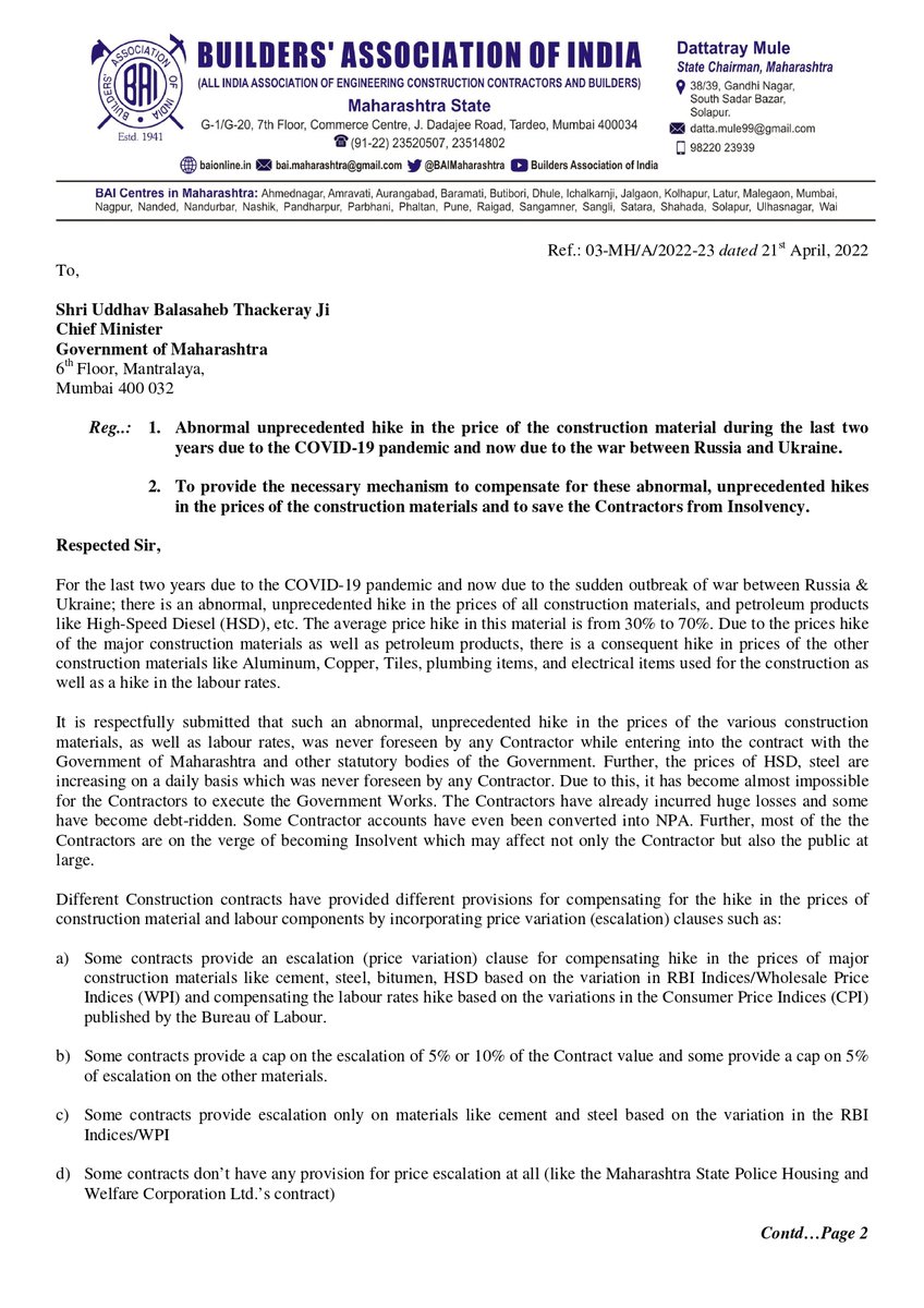 Builders' Association of India, Maharashtra State tweet media