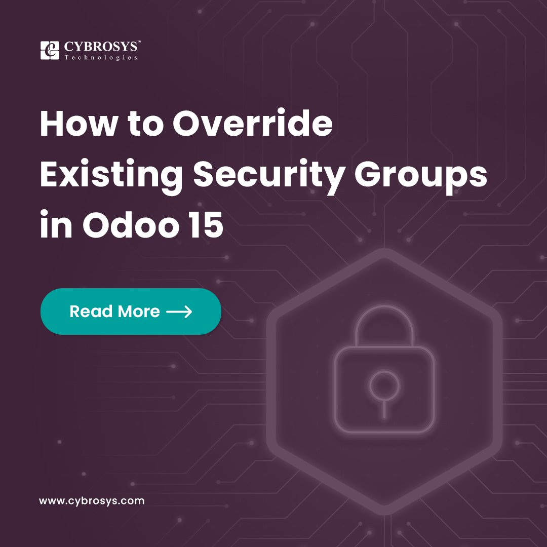 Cybrosys's tweet image. In this blog, we can briefly explain how to override existing security groups in Odoo 15.

Read Blog Now: cybrosys.com/blog/how-to-ov…
.
.
.
.
#odooblogs #odoo #odooerp
