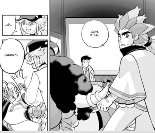In the manga their relationship is also pretty funny. N calls him "gramps", kinda like Blue does with Oak haha 