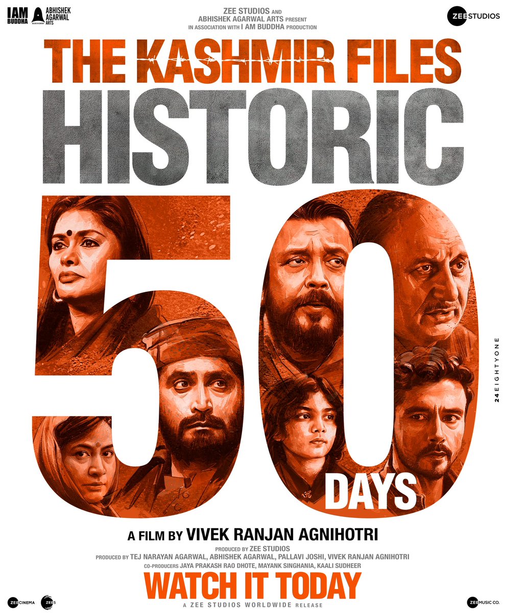 vivekagnihotri's tweet photo. Today #TheKashmirFiles completes 50 days in theatres and still running successfully. 

It’s a victory of Truth. It’s a victory of Humanity. It’s truly a people’s film. 
Thanks everyone. #RightToJustice https://t.co/YOpB1rFK9s