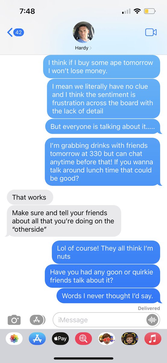 Thankful for my brother in law. He gets it. He’s got the $APE and I’ve got the KYC’d wallet.