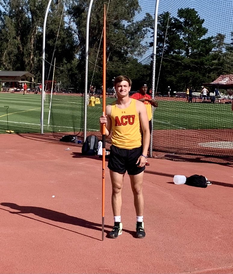 Freshman, Gabe Johnson wins conference in the javelin 170’ 2”