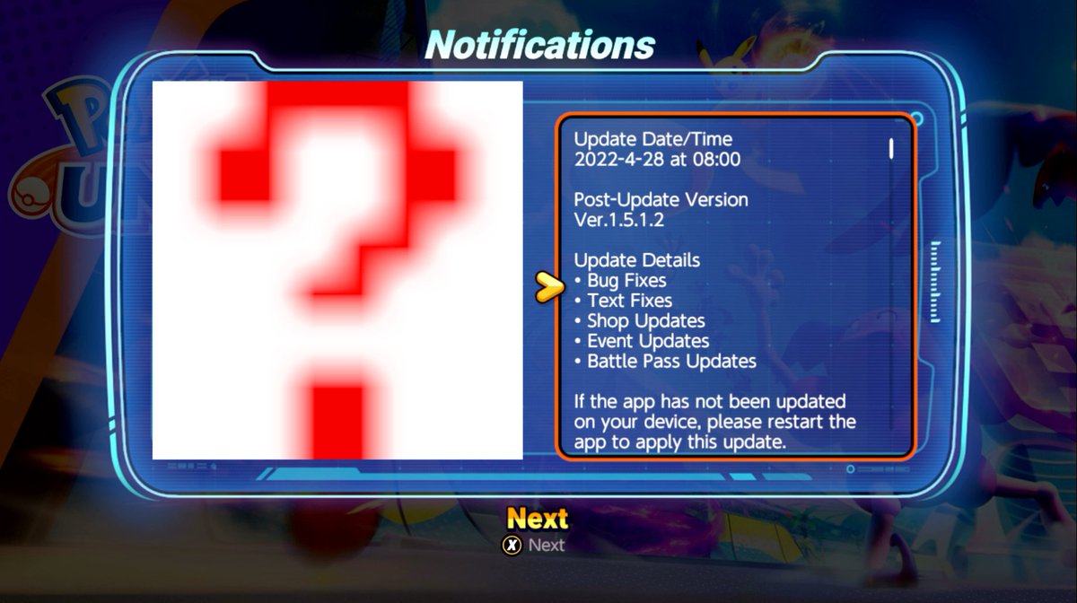ThMellowFellow's tweet photo. Damn, didn't know they added Missingno #PokemonUNITE https://t.co/eJzaNpAFKk