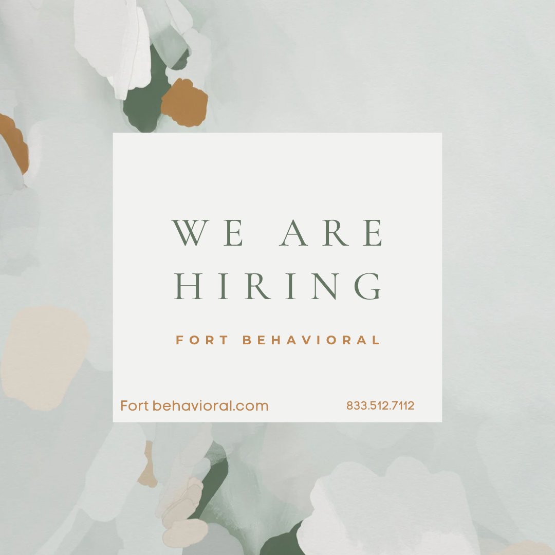 Fort Behavioral is Hiring! We are looking for new teammates who are passionate about helping people. We have many positions available. Head on over to indeed.com/cmp/Fort-Behav… for more information and to apply directly!