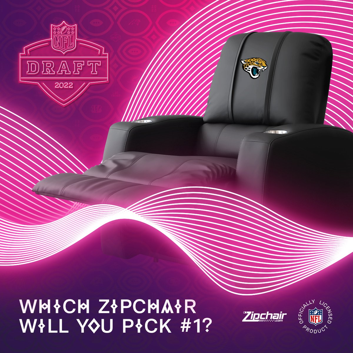 Zipchair's tweet photo. Kicking off night one of #NFLDraftWeekend with a good pick and we are excited to announce that we are NOW proud partners with the Jacksonville Jaguars!
Support our friends and get your #Jaguars branded furniture here at #Zipchair!
.
.
.
#zipchair #nfldraftweekend #proudpartner https://t.co/pKJzrLpYd3