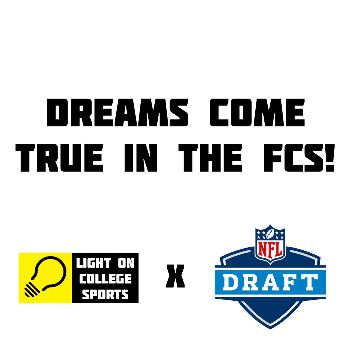 LightOnSports's tweet photo. The 2022 NFL Draft Is Officially Here! 🤩 Dreams Come True In The FCS! #FCSMade #NFLDraft22 https://t.co/s8VODAv8yX