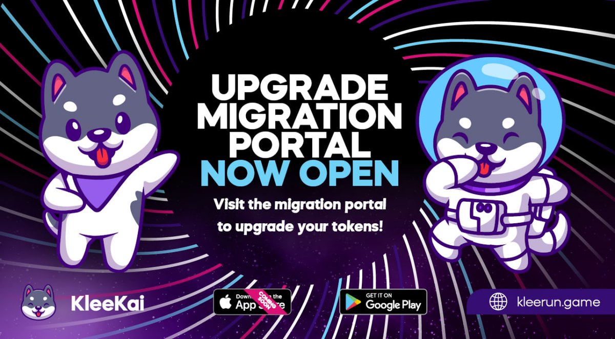 😱 Supercharge your V1 Tokens now! Our Official Migration Portal is 

👾 NOW OPEN! ❤️

Link to the portal - bit.ly/V2KLEEPORTAL

IOS Migration Guide - bit.ly/IOSV2MIG

Android Migration Guide - bit.ly/APKV2MIG