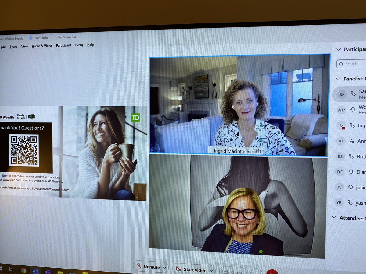 Anna_Iacobelli's tweet photo. Great advice was shared during our virtual WIL event this evening!
@ijmacintosh_td shared insightful financial lessons with woman throughout the Metros.
Thank you Ingrid and to all those who had the opportunity to listen in.. #10Lessons https://t.co/22wxv332tl