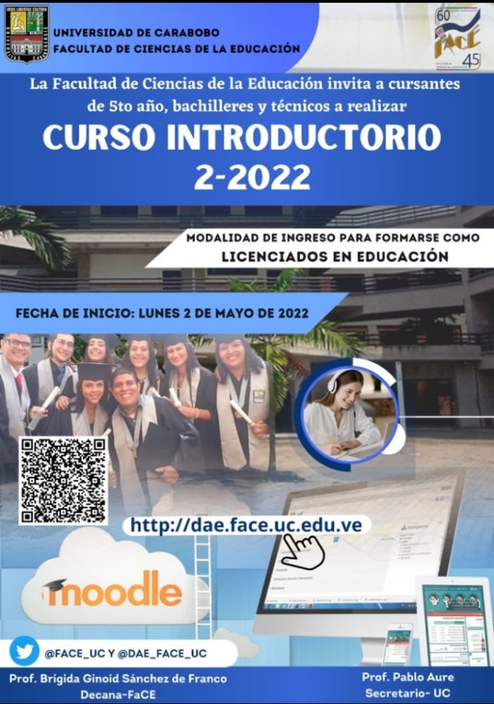 FaCE_UC's tweet photo. ¿Quieres ingresar a nuestra @FaCE_UC?  
Esta información es para ti. Participa en el Curso Introductorio 2-2022 como modalidad de ingreso. Para mayor información visita la página web https://t.co/qqsCijP7mR 

#FaCEActiva #FaCEHumanista
 @DAE_FaCE_UC @UCarabobo @TiempoUC https://t.co/A06NAdnnLI