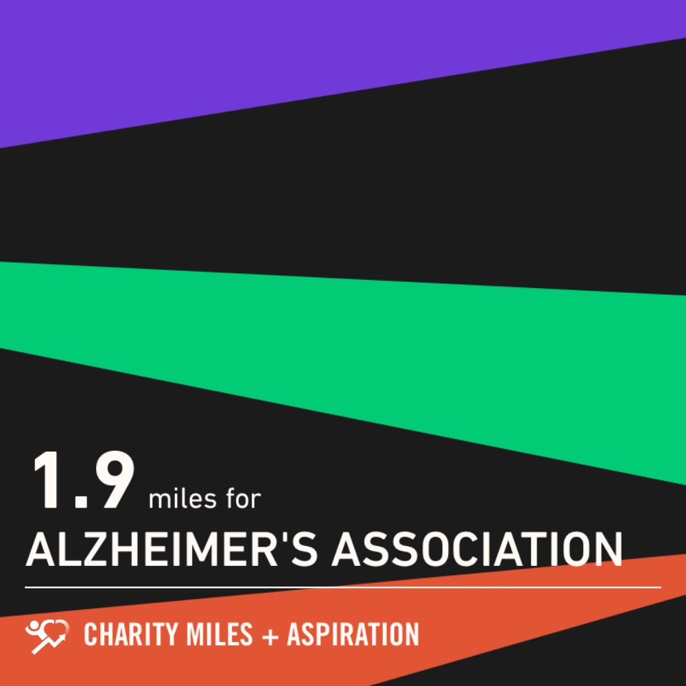 1Mystique1's tweet photo. 1.9 @CharityMiles for @alzassociation. https://t.co/70SlaCgtvc