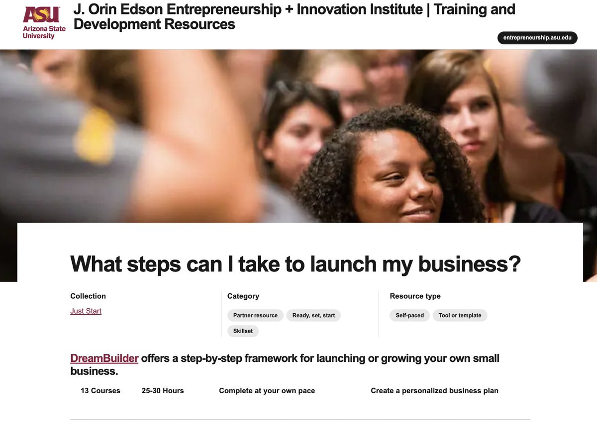 If you're inspired by the conversations at <a href="/PHXStartupWeek/">PHX Startup Week</a> and want to start your own business but aren't sure where to start, start with this module on launching and growing your own small business. #PHXStartupWeek #yesPHX 

tdr.entrepreneurship.asu.edu/course/what-st…
