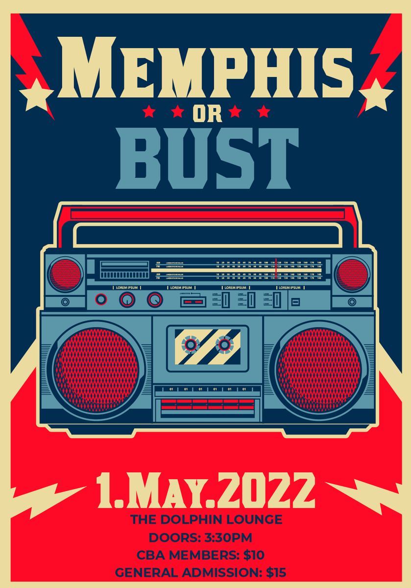 Looking for something to do this weekend? Don't forget about our Memphis or Bust show at the Dolphin Lounge, Sun 3:30pm!