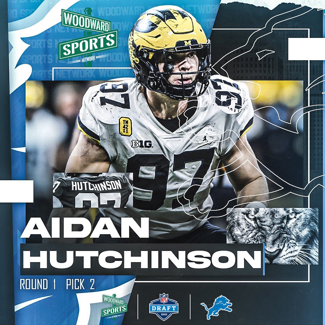 woodwardsports's tweet photo. With the second pick in the 2022 NFL Draft the Detroit Lions select...

Aidan Hutchinson! #NFLDraft https://t.co/hoxFuvWuuW