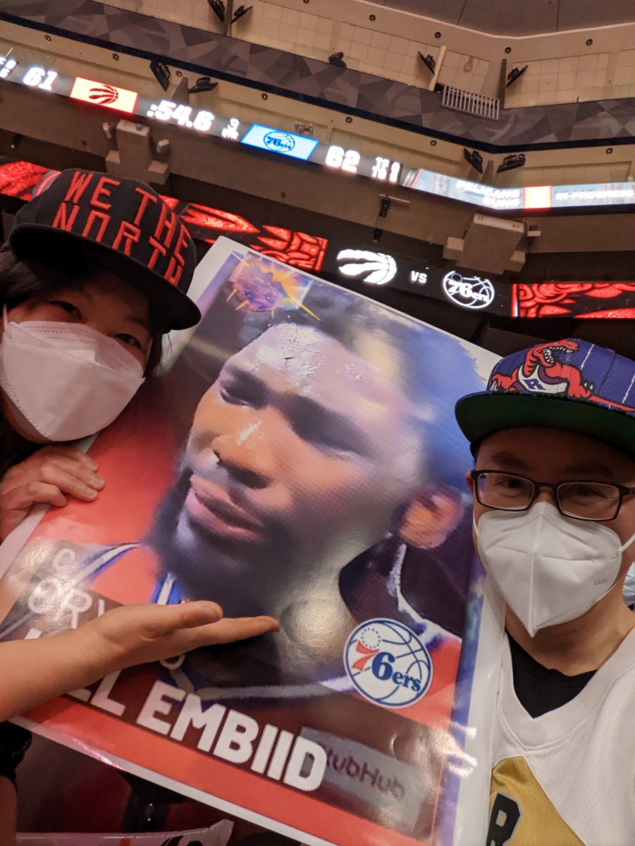 Win the half. Win the game. Win the series. Embiid cries. #tangerinefanangle #WeTheNorth