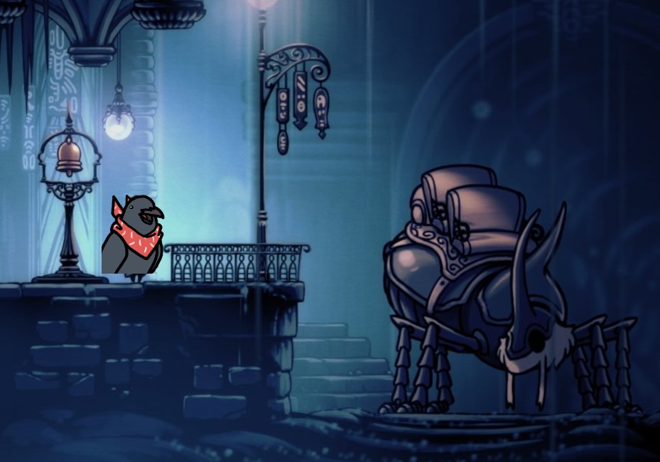 caramel_bandit's tweet photo. Hello my new old friend! Can you take me home? I'm lost... as usual. More #hollowknight today at the usual time!

#Vtuber #TwitchAffliate #Vtubird https://t.co/1joQuIkChM