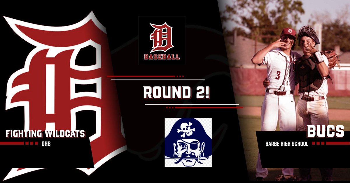 DestrehanBB's tweet photo. Fighting Wildcats are on the road for the Round 2 matchup vs. Barbe! 

Game 1 will be Friday at 7pm
Game 2: 1PM
Game 3 if necessary: 45 minutes after Game 2!

#Team8 #E3 https://t.co/kXbprdX7vN