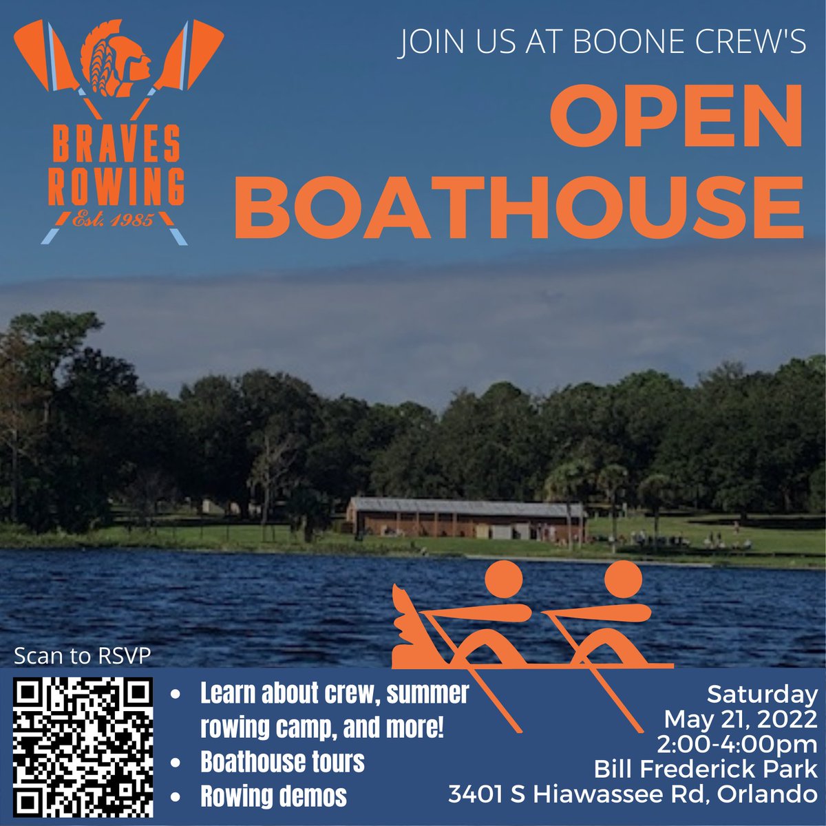 Are you interested in summer rowing camp but have questions? Come join us May 21, 2022, from 2:00 pm to 4:00pm at our Boat House. Meet our coaches, rowers and have fun at beautiful Bill Fredrick Park. Sing up at: signupgenius.com/go/10c0c44a9a8…