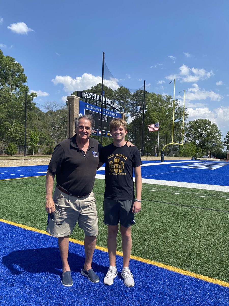 Had a great visit at Barton College! Thank you @CharlieMauze and @hester_chip for the hospitality and showing what Barton has to offer! @DanOrnerKicking @ALBrownFootball