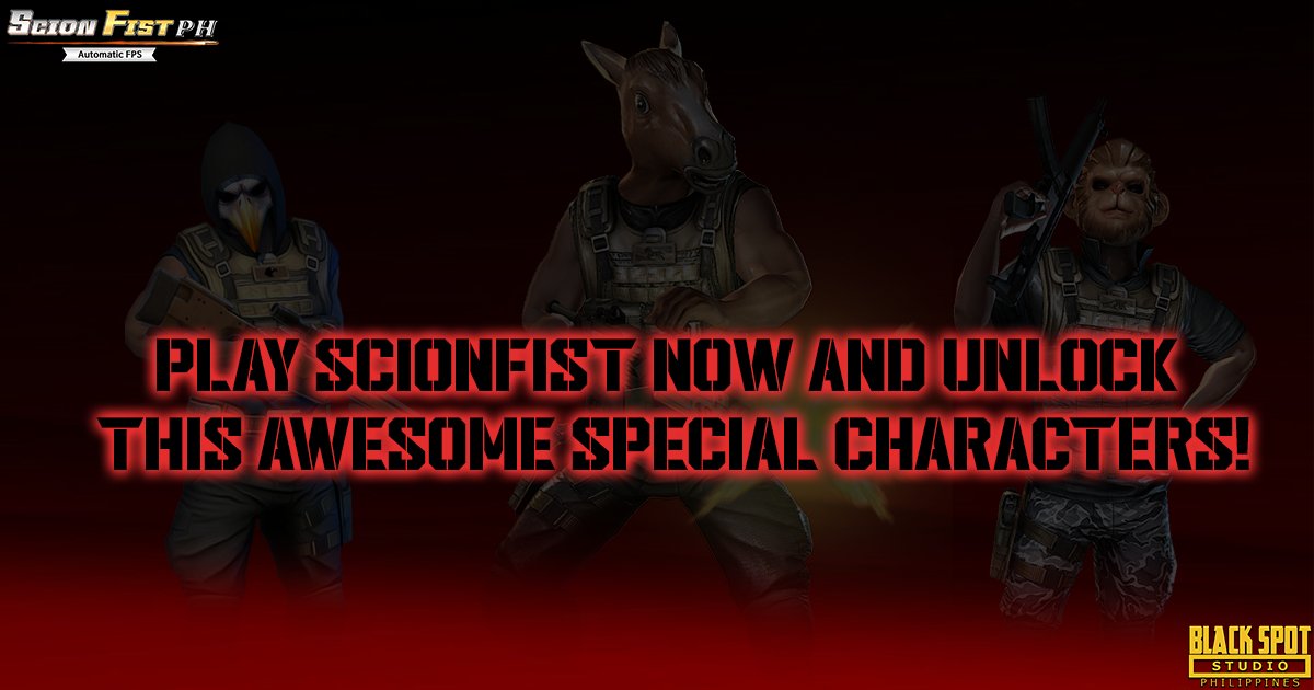 ScionFist_PH's tweet photo. You badly needed another character but not just a simple character! You need a special one. Play the game now, Squad Leader and use our special character! 😈😈

📲 https://t.co/H4xS5FQPpv
📲 https://t.co/5g2WQ95pzw
🌐https://t.co/WfcoNauAUW

#ScionFistPH #FPS #BlackSpotStudioPH https://t.co/HTDqYWuWYR