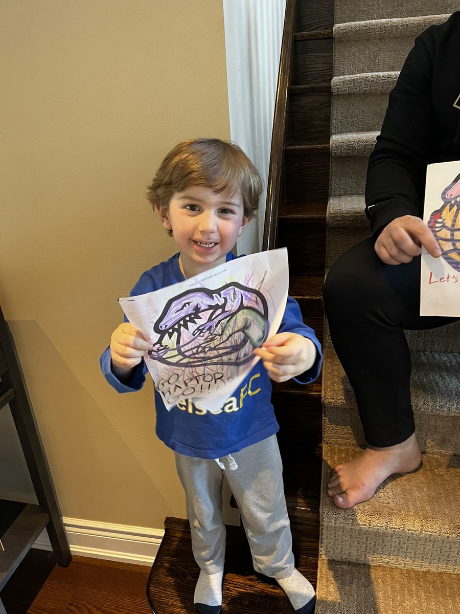 nicfeather's tweet photo. Benjamin thinks we can make a come back!! Let’s go raptors !! Here is your good luck sign @TangerineHoops @Raptors #tangerinefanangle https://t.co/bBnIyWzWx8