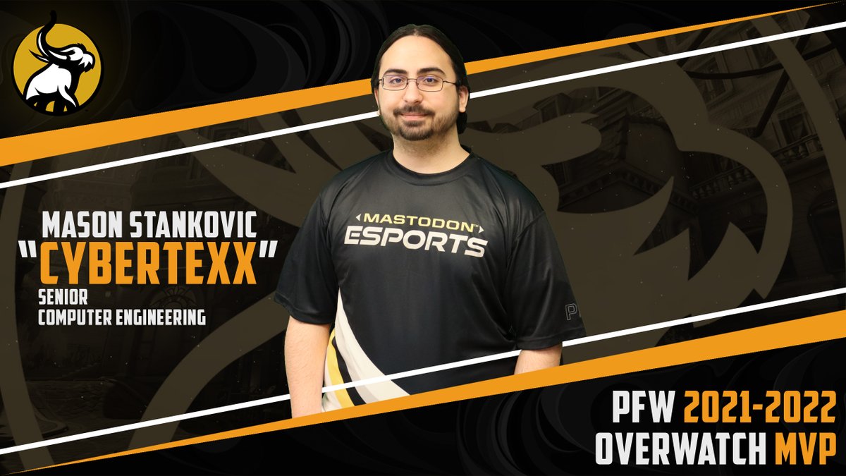 pfwesports's tweet photo. Please congratulate our Overwatch MVP for the 2021-22 Season!! @cybertexx 

Mason "Cybertexx" Stankovic has consistently been one of our strongest Overwatch players to compete for PFW. His dedication to the team and his teammates is truly inspirational.

Congratulations Mason! https://t.co/0BcfSqqRos