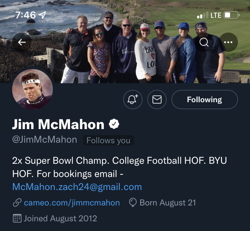 bdwerne's tweet photo. My favorite player of all time!  ⁦@JimMcMahon⁩ https://t.co/FaTLezO1z2