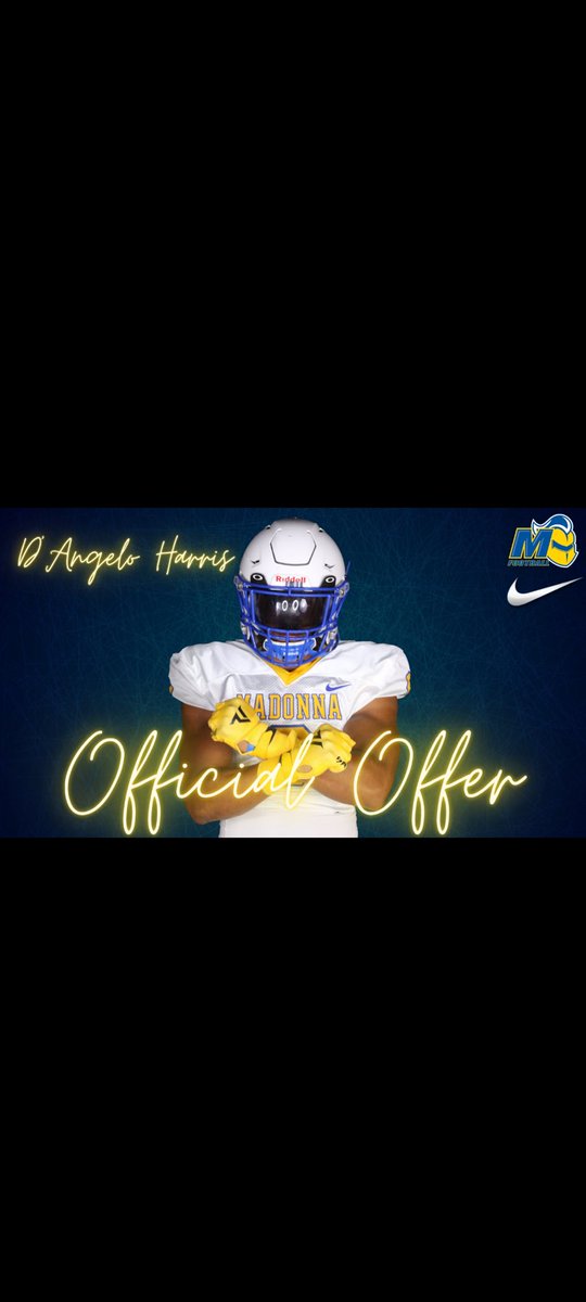 I’m blessed to say that have received an offer from Madonna University <a href="/CoachHHaygood/">Herb Haygood</a> <a href="/Coachprince21/">Cp3 Coach Prince III</a> <a href="/DBCoachDavis/">Coach Devonta Davis</a> <a href="/CoachMarrogy/">Nick Marrogy</a>