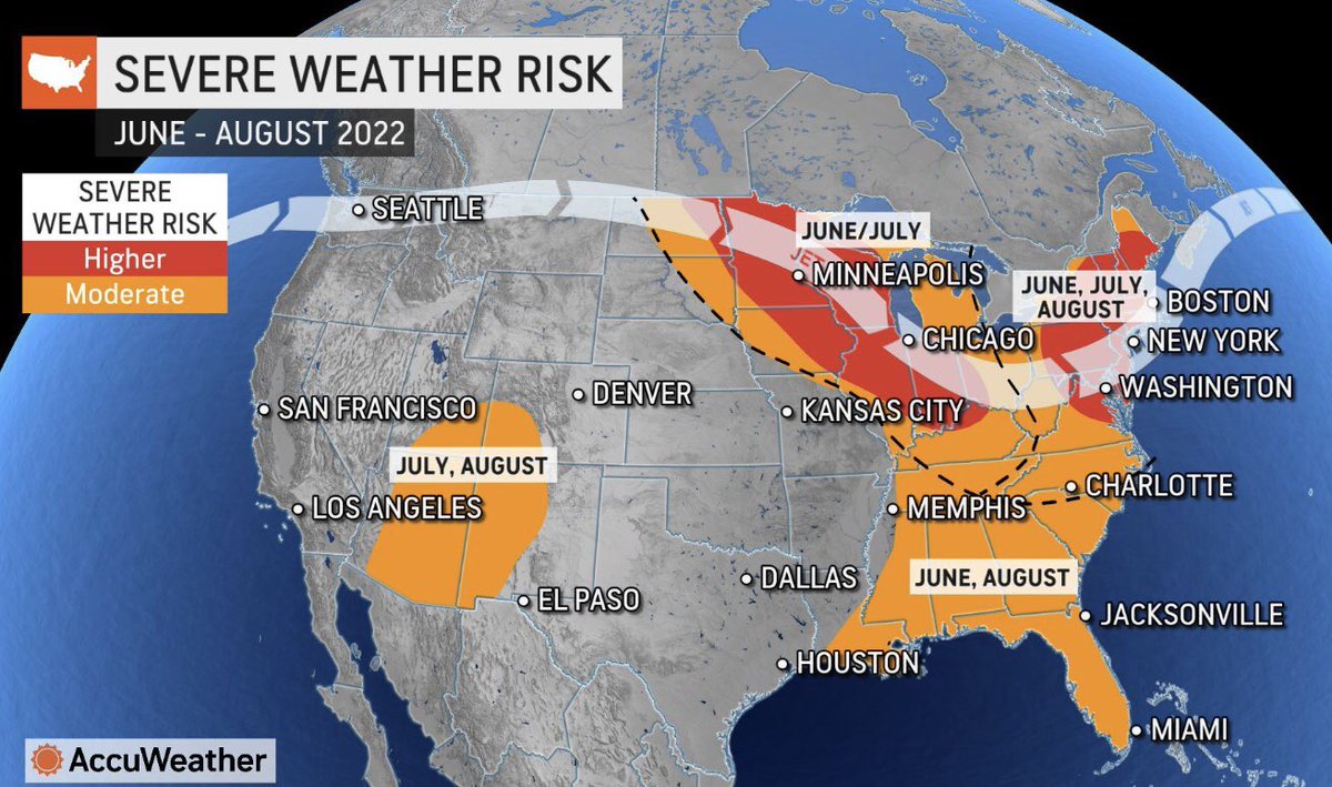 So I’m at risk of a lot of severe weather this summer. They’re also stating a possible derecho is coming in the summer, and giving us information about a past derecho from 2012.
In the Midwest, derechos are the closest you can get to a real hurricane. https://t.co/xXJvqJmFHL