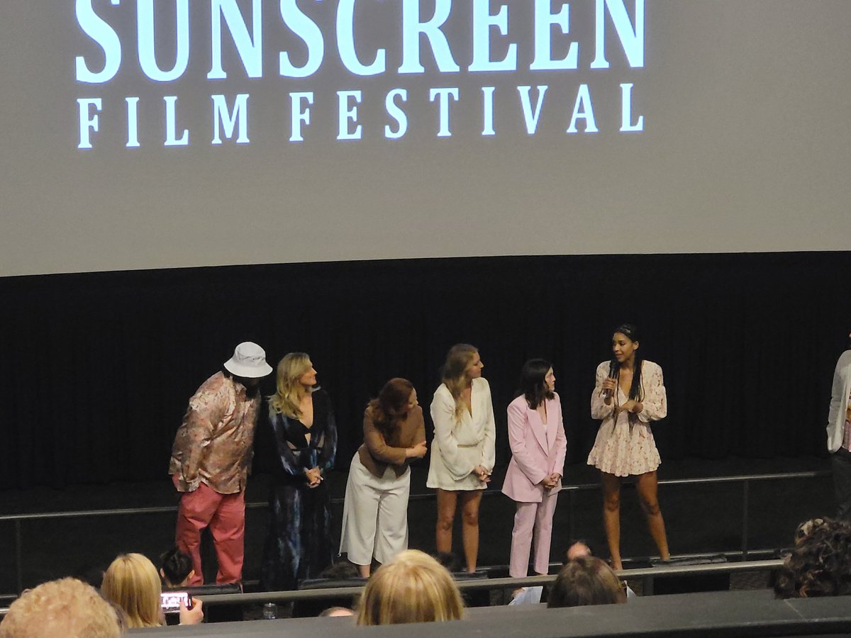SunscreenFF's tweet photo. Q&A with the cast "Rose all day" #SunscreenFF22 opening night film... And now we party! https://t.co/uihVS7a4o1