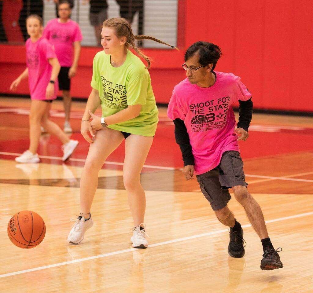 TheTalonNews's tweet photo. In the annual students vs staff basketball game, the staff took the win with a score of 34-24! Spreading awareness about heart health, the game was held in memory of Alex Betzhold. https://t.co/rppewxUAFk