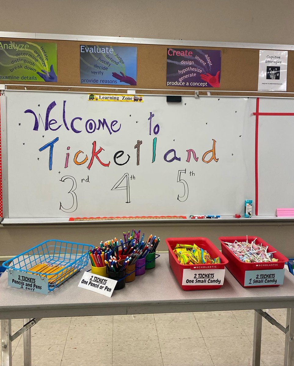 MsScott2019's tweet photo. What are we doing for the kids? Has been the question all year. My project for my practicum was centered around Student culture &amp; boosting morale towards testing. Proud to be apart of the RLA team @AlcottHISD in our first STAAR store. Welcome to ticketland 🎟🎊 @GEM_Sapphire_6 https://t.co/j6omVVJ7UH