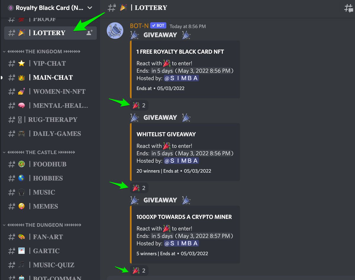 Interesting Passive Income Play 👀

Retweet to win an NFT a Miner or 20 WL spots!

<a href="/RoyalBlackCard/">RoyaltyBlackCard NFT</a> owners receive:
-Split of all NFT royalty fees 
-Shares of investments
-Lotteries at tiered floor prices

MUST join the discord &amp; react in #lottery channel

discord.gg/Z4PAG63FCB