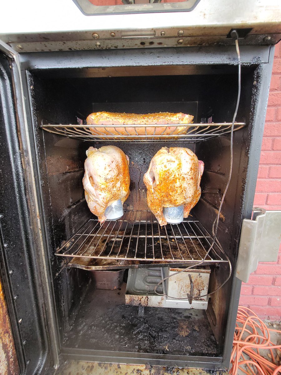 Dinner 🍽  is fire 🔥!!!!!!! #beercanchicken #smokedporkloin #smokerlife #bbqlife