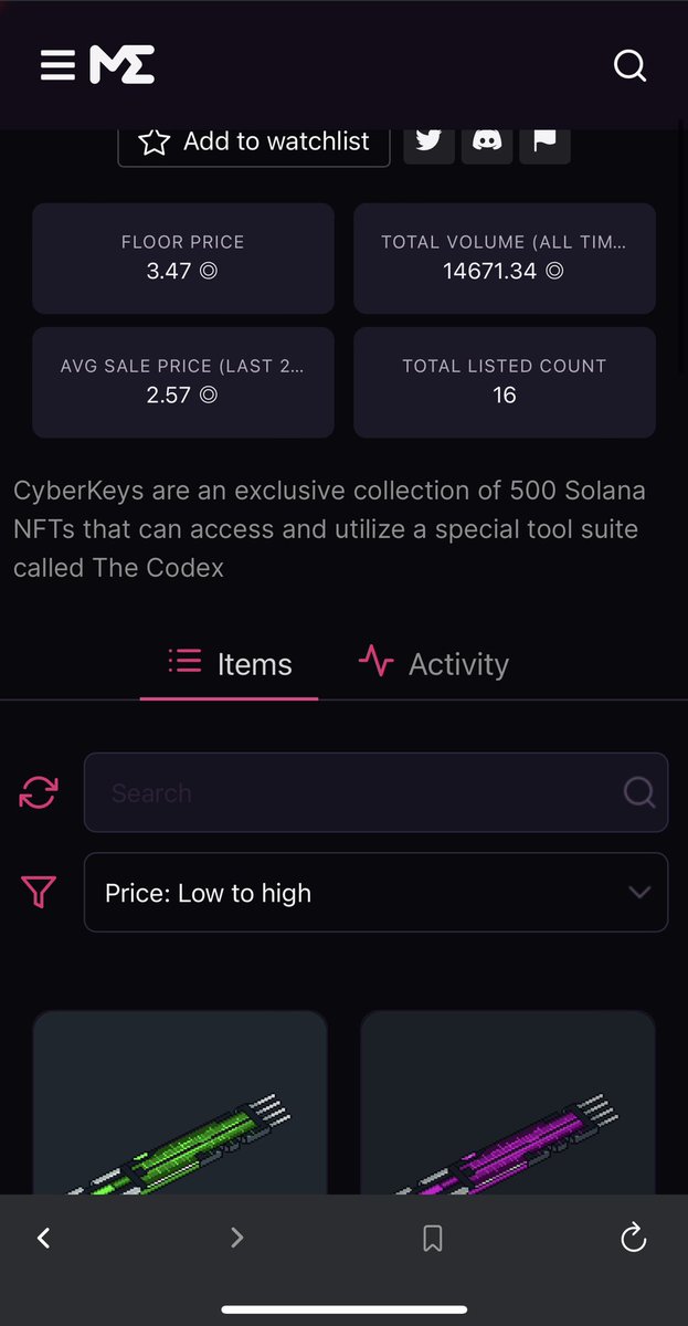 EneEfeTeG's tweet photo. They were at 1.80 sol when I found em they at 3.47 Now!!  The key is for getting rare mints and the chip is for sniping. Don’t sleep on these I’m telling you!!! FP will be at atleast 20 Sol! https://t.co/9gW1Fh7X2n