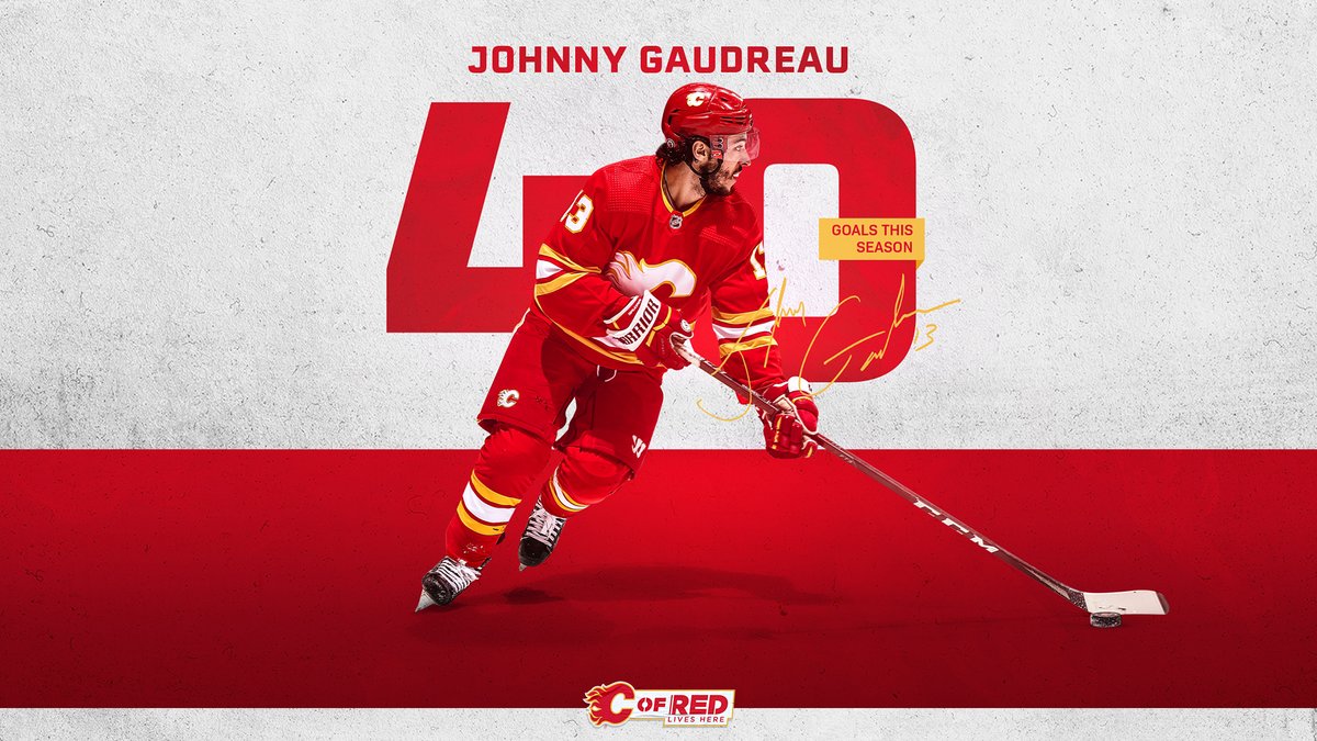 Johnny Gaudreau has 40 goals on the year. Just thought you should know.