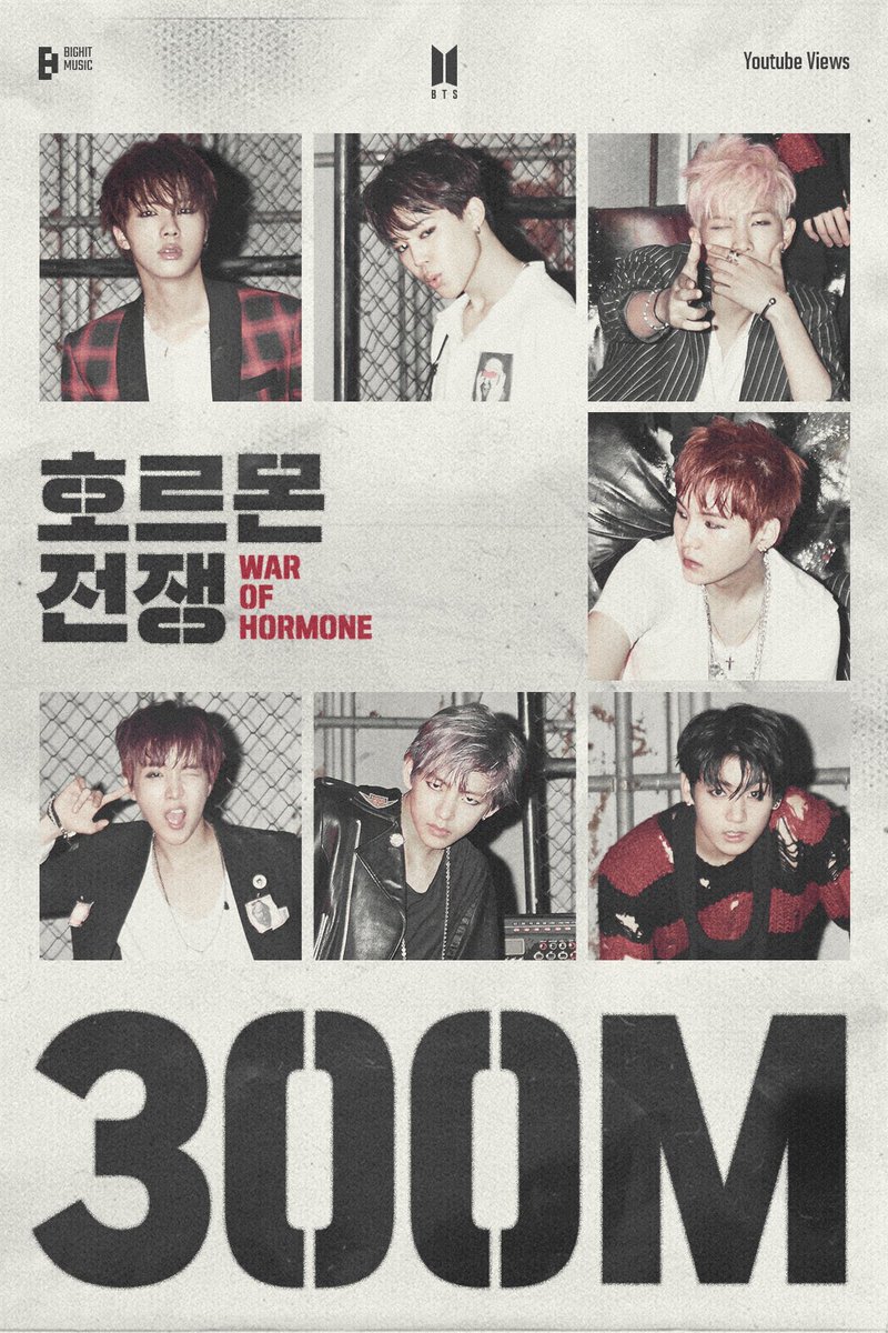 FollowTrick_AR's tweet photo. — ¡El MV  “War of Hormone” de @BTS_twt ha superado los 300 millones de visitas en YouTube! 🔥 https://t.co/PVdUWfclHG
