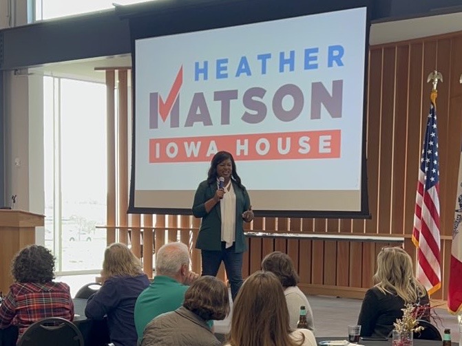 DeidreDeJear's tweet photo. It was a joy to be with House Minority Leader @KonfrstForHouse in support of @MatsonForHouse this evening as she launched her campaign in Ankeny! For Democrats to win in November, it’s going to take all of us, up and down the ballot, working together! #WorthTheWork https://t.co/NRWh3hQTIw