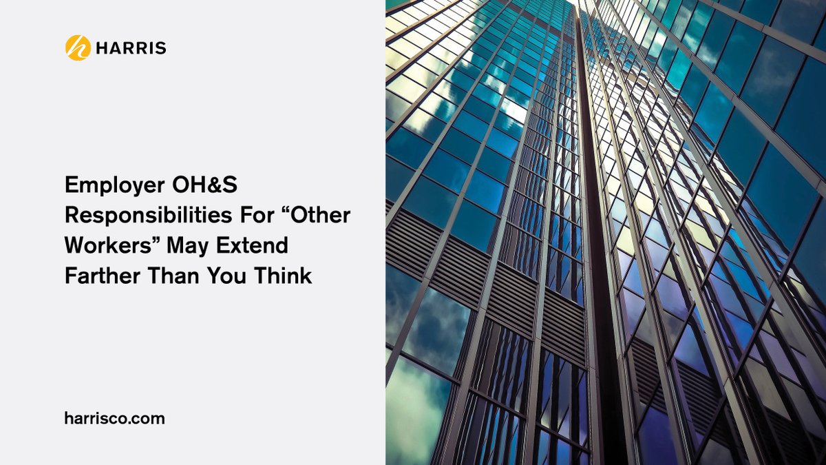 Did you know that employers have obligations for the health and safety of "other workers" in addition to their own workers? Our latest article sheds light on this often misunderstood issue:  ow.ly/w4Rv50IV6iP