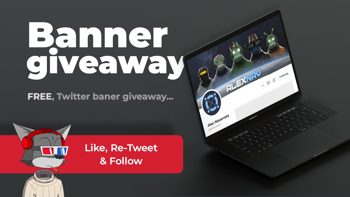 **#GIVEAWAY** 
I promised a giveaway so here you go guys...

Just Like, Follow and Re-Tweet for a chance of winning a #Free Twitter banner. 48hours, winner picked at random. Good luck. 🤘 #Banner #Design #NFTs