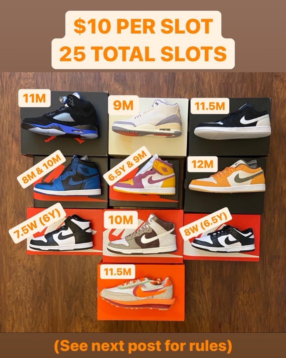 BrickroomKicks's tweet photo. 🚨ROUND 005🚨

WINNER PICKS 1 PAIR. SOME PAIRS INCLUDE MONEY BACK TO YOU!

READ PICS FOR RULES &amp; WHATS UP FOR GRABS. 

DM TO CLAIM YOUR SLOT

(13 slots remain open at time of post) https://t.co/d937CCwacx