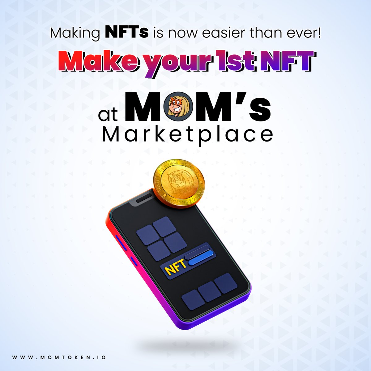 MomTokenGlobal's tweet photo. Make your First NFT!

MOM's Meme NFT Marketplace is Coming Soon...

Join our Community: https://t.co/D7siBZZ2DV

#MOM $MOM #MOMToken #MotherOfMemes #NFT #MEMENFT #cryptocurrency #Crypto #MemeToken #100XToken https://t.co/FBrMao1U39