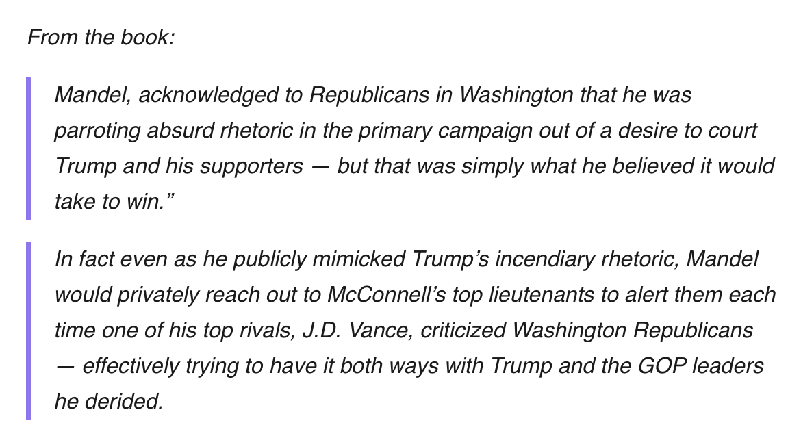 DonaldJTrumpJr's tweet photo. 🚨#OHSen🚨

@JoshMandelOhio is outed as the establishment RINO fraud he truly is. 

Mandel serves Mitch McConnell and is owned by the GOP establishment. MAGA can not trust him - Don't be fooled by this RINO fraud!!! https://t.co/ptNHuxw40f