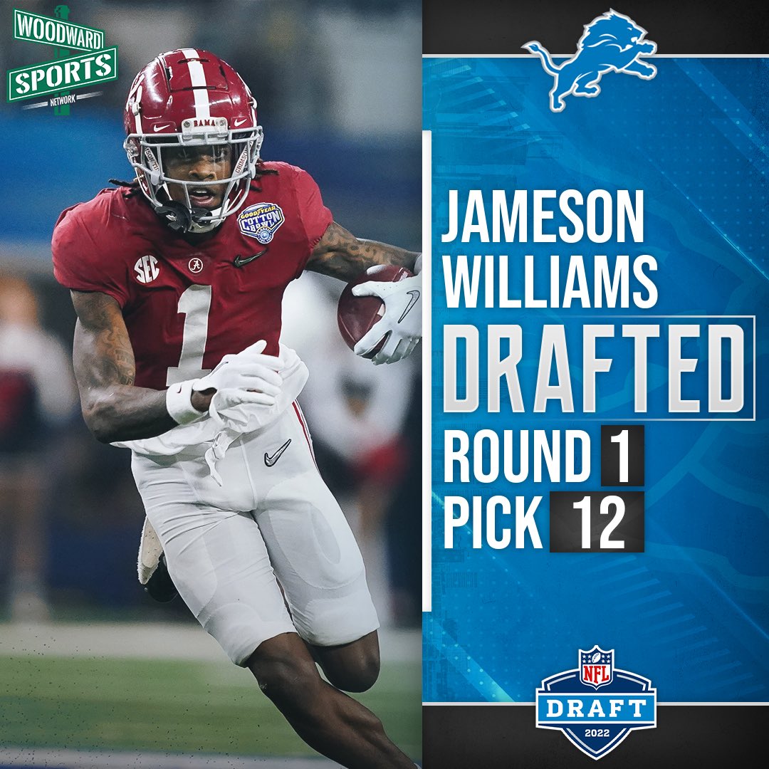 woodwardsports's tweet photo. THE LIONS TRADE BACK UP AND TAKE JAMESON WILLIAMS WITH THE 12TH OVERALL PICK!! #NFLDraft https://t.co/gJ6d897Vqu