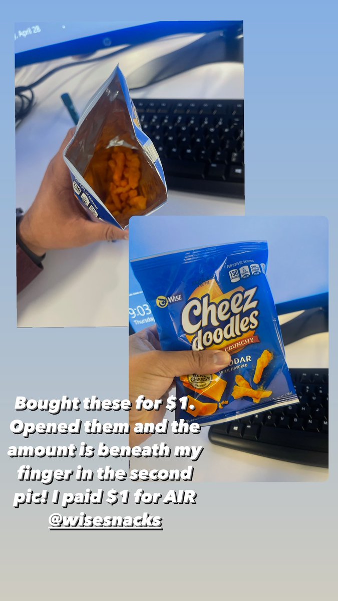 RealMarcCrespo's tweet photo. @wisefoods  what’s up with this!?!?!?!?!? Not cool!!!! #wheresmychips #bagofair #wisesnacks #wisefoods https://t.co/m1MzpeqfeD