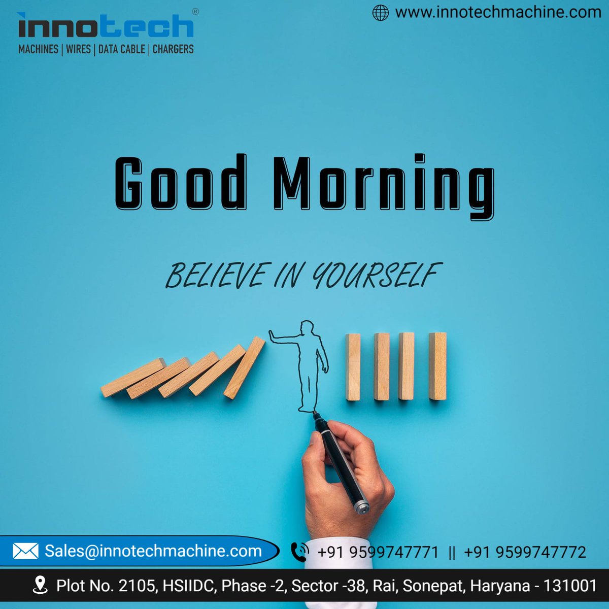 InnotechMachine's tweet photo. #Believe_in_yourself.
#morning #goodmorning #fridaymorning #haveagoodday #friday #morningtime #goodmorningpost #alwaysbeautiful #beautiful #embrance #feel #beauty #motivational #motivationalquotes #love #goals #inspirational #inspire #quoteoftheday #innotech #innotechmachines https://t.co/Xnn2K9xLub