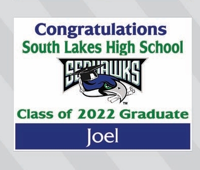 Parents/Guardians of Graduating Seniors,
TOMORROW Friday, April 29, is the final deadline to order graduation lawn signs, which will be distributed in May.
Place your order at southlakesptsa.org/angp and stay tuned for info about when the signs will be available for pickup.