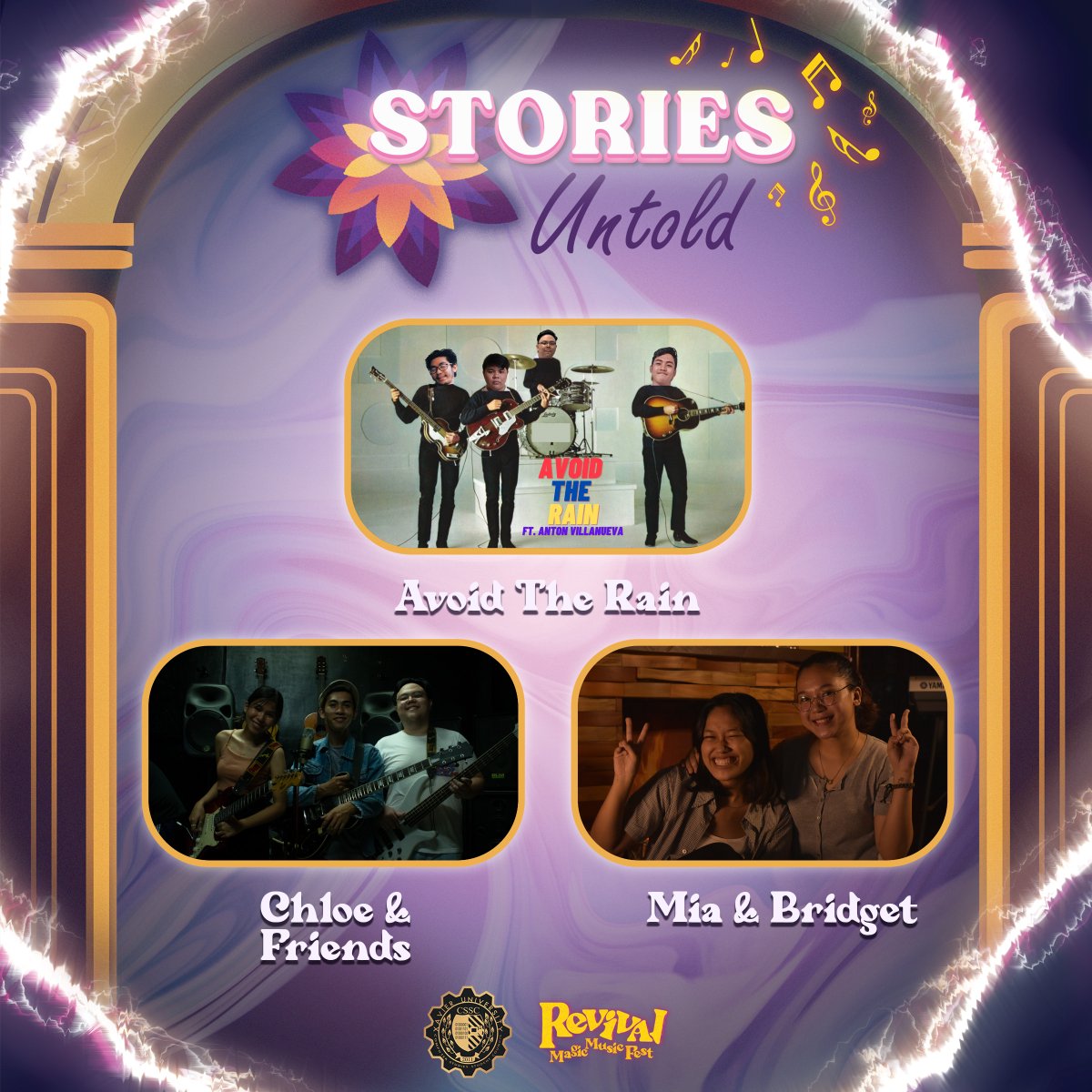 xucssc's tweet photo. Presenting to you once again! Xavier University - Ateneo de Cagayan Soundtable's finest!

Avoid The Rain, Chloe &amp; Friends, Mia &amp; Bridget!

Stay tuned and watch them perform for us later @5 PM PST!!!

See you there!
#CSSC💙
#Wizard🧙‍♀️🧝‍♀️
#SaveTheDate https://t.co/gcw1m69DT4